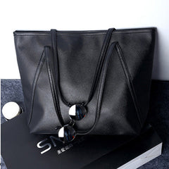 Generously Sized Tote Handbag â€?Angled Topstitching Mssza
