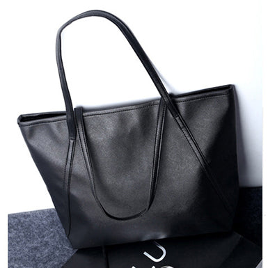 Generously Sized Tote Handbag â€?Angled Topstitching Mssza