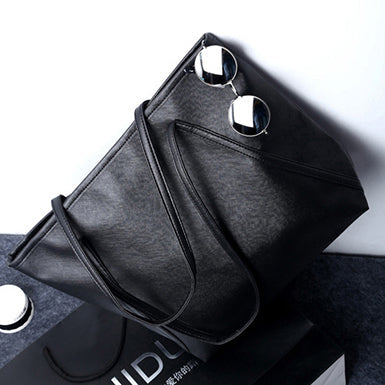 Generously Sized Tote Handbag â€?Angled Topstitching Mssza