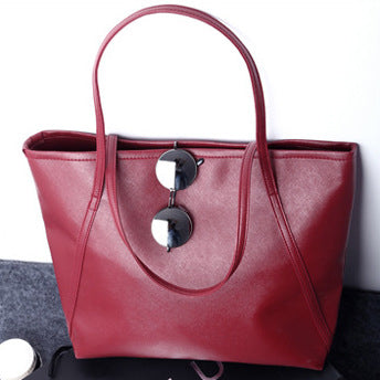 Generously Sized Tote Handbag â€?Angled Topstitching Mssza