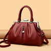Genuine High Quality Leather Solid Color Portable Messenger Cloud Shoulder Bag Mssza