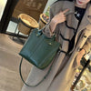 Genuine Leather Cowhide Crossbody Commuter Bucket Bag Mssza