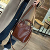 Genuine Leather Cowhide Crossbody Commuter Bucket Bag Mssza