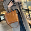 Genuine Leather Cowhide Crossbody Commuter Bucket Bag Mssza