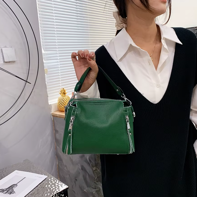 Genuine Leather Cowhide Shoulder Luxury Messenger Tote bag Mssza