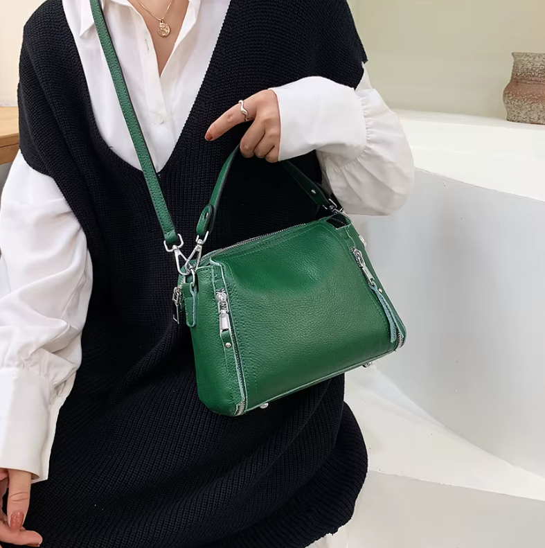 Genuine Leather Cowhide Shoulder Luxury Messenger Tote bag Mssza