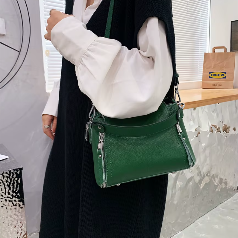Genuine Leather Cowhide Shoulder Luxury Messenger Tote bag Mssza