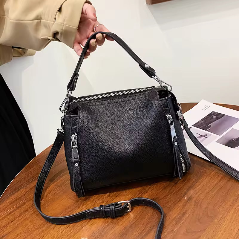 Genuine Leather Cowhide Shoulder Luxury Messenger Tote bag Mssza