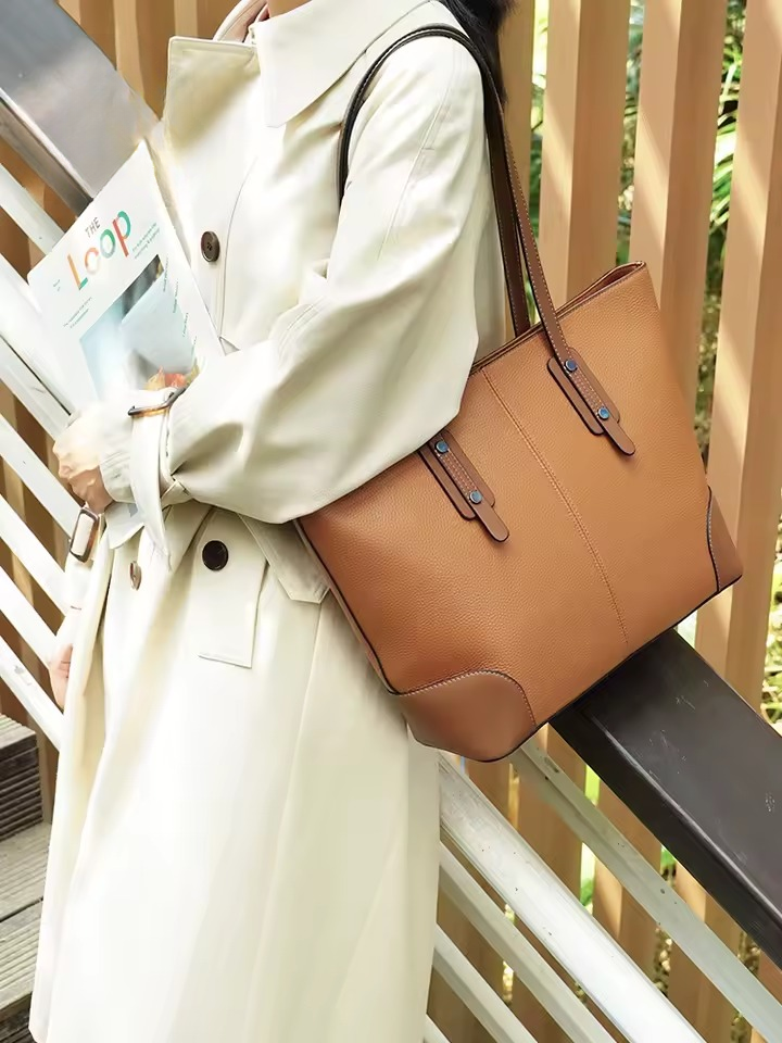 Genuine Leather Large Capacity For Ipad Passport Shoulder Totes Bags Mssza