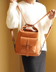 Genuine Leather Large Capacity Handbag Multifunction Satchel Messenger Bag Backpack Mssza