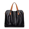 Genuine Leather Large Composite Ruched Top Layer Cowhide Shoulder Crossbody Handbag Mssza
