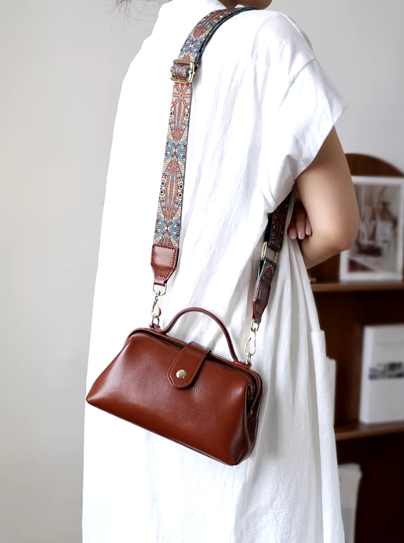 Genuine Leather Messenger Minimalist Doctor Waterproof Crossbody Shoulder Bag Mssza