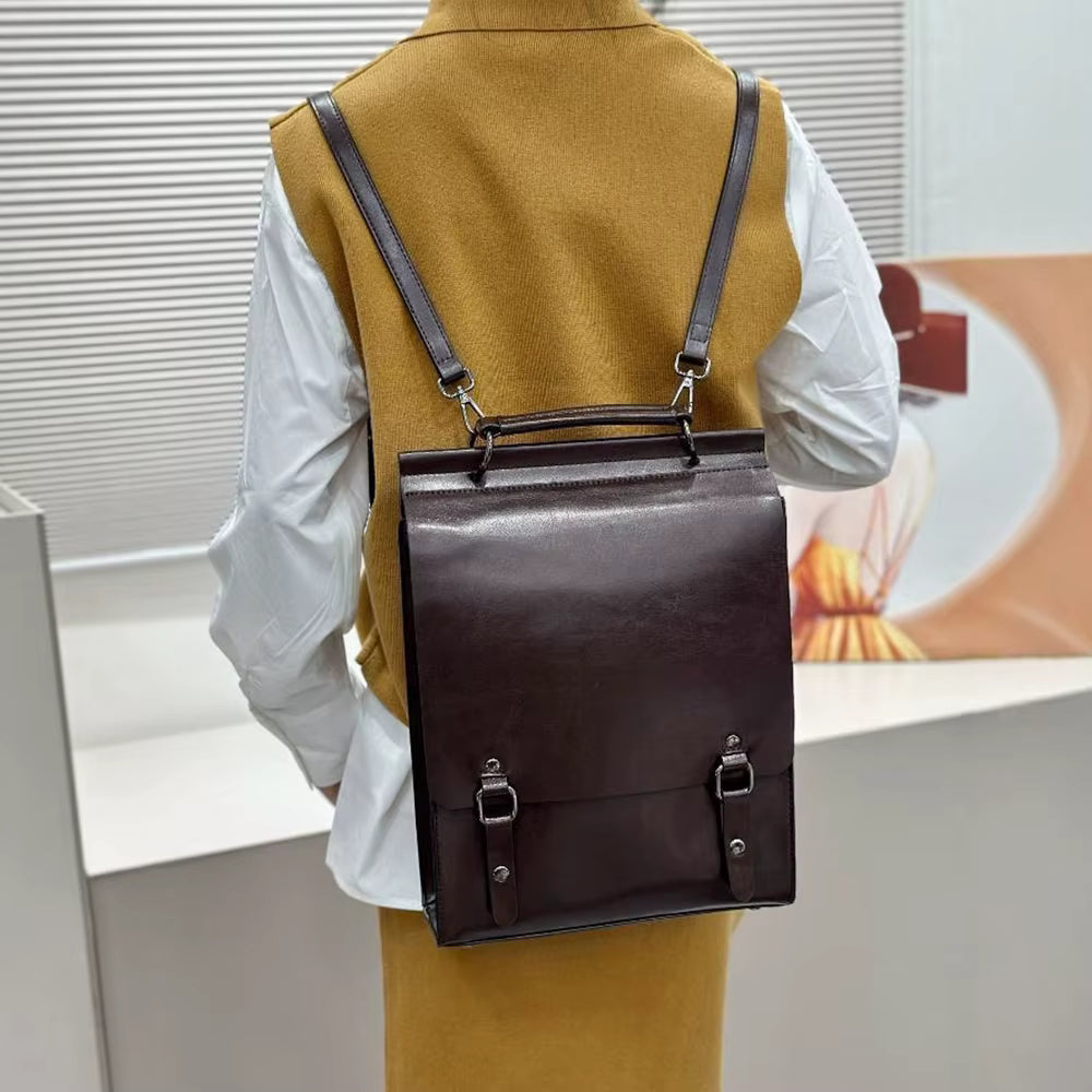 Genuine Leather Real Cowhide Laptop Daypack Messenger Shoulder Bags Mssza
