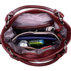 Genuine Leather Tassel Pendant Plaid Handbag Cross body Bag For Women Mssza