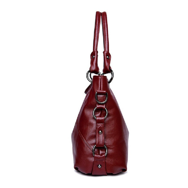 Genuine Leather Tassel Pendant Plaid Handbag Cross body Bag For Women Mssza