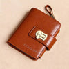 Genuine Leather Tri Fold RFID Blocking ID Card Holder Zipper Coin Purse Mssza
