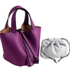 Genuine Leather Vegetable Basket Style Portable Bucket Bag Mssza