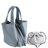 Genuine Leather Vegetable Basket Style Portable Bucket Bag Mssza