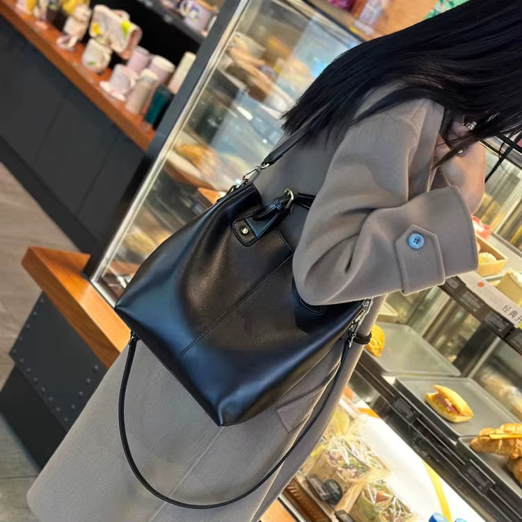 Genuine Leather zipper Large Bucket Designer Shoulder Handbags Mssza