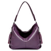 Genuine Tassel Plain Color Real Cowhide Leather Large Shopper Hobo Bag Mssza