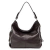 Genuine Tassel Plain Color Real Cowhide Leather Large Shopper Hobo Bag Mssza