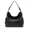 Genuine Tassel Plain Color Real Cowhide Leather Large Shopper Hobo Bag Mssza
