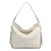Genuine Tassel Plain Color Real Cowhide Leather Large Shopper Hobo Bag Mssza