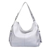 Genuine Tassel Plain Color Real Cowhide Leather Large Shopper Hobo Bag Mssza