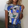 Girls Face Painting Short Sleeve O-Neck Tees T-Shirts Mssza