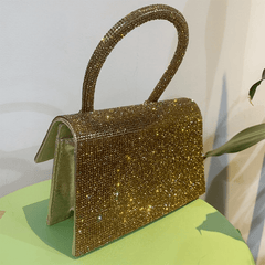 Gold Diamonds Top-Handle Bags For Women Luxury Glitter Pu Leather Cross Body Handbag Shopping Shoulder Bags Mssza