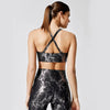 Plated Printing Snake Pattern Hip Lifting High Waist Slimming Bra Yoga Pants Set Mssza