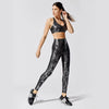 Plated Printing Snake Pattern Hip Lifting High Waist Slimming Bra Yoga Pants Set Mssza