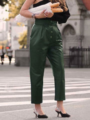 Gothic PU Leather Retro Pants Mssza