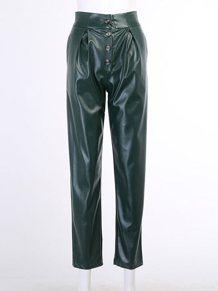 Gothic PU Leather Retro Pants Mssza