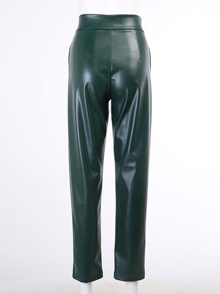 Gothic PU Leather Retro Pants Mssza
