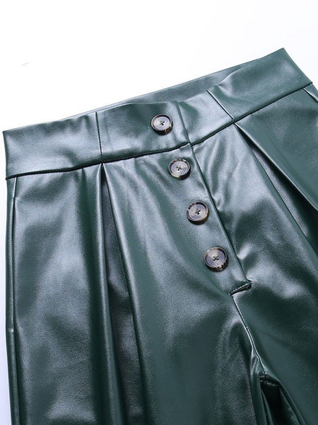 Gothic PU Leather Retro Pants Mssza