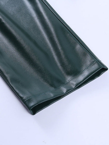 Gothic PU Leather Retro Pants Mssza