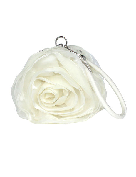 Grace Swirled Rosette Silk Evening Bag for Women Mssza