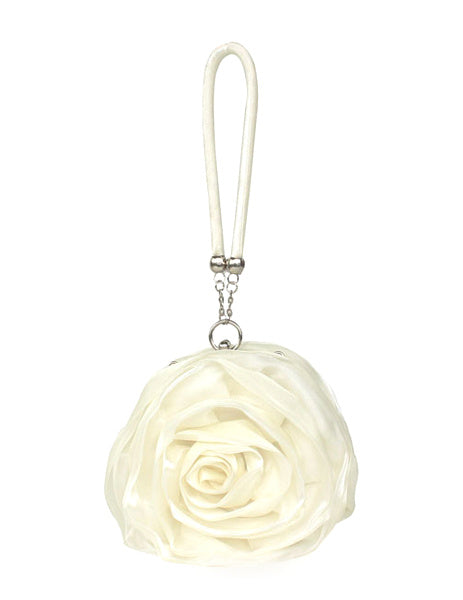 Grace Swirled Rosette Silk Evening Bag for Women Mssza