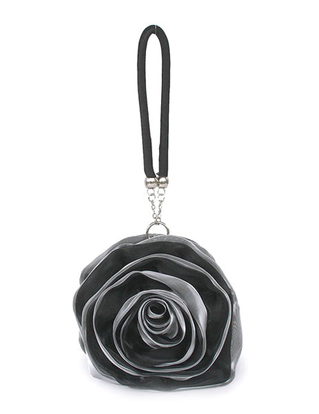 Grace Swirled Rosette Silk Evening Bag for Women Mssza