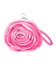 Grace Swirled Rosette Silk Evening Bag for Women Mssza