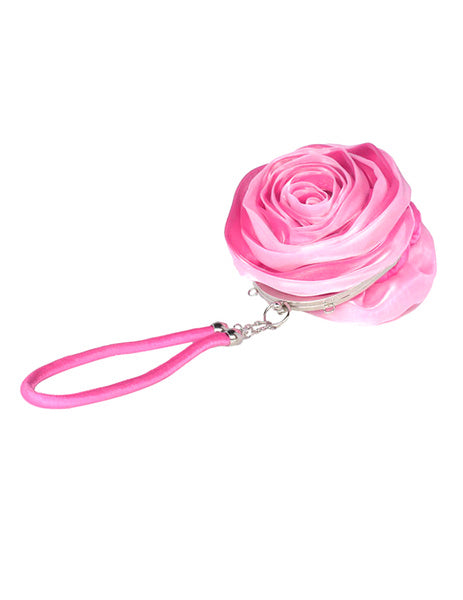 Grace Swirled Rosette Silk Evening Bag for Women Mssza