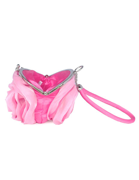 Grace Swirled Rosette Silk Evening Bag for Women Mssza