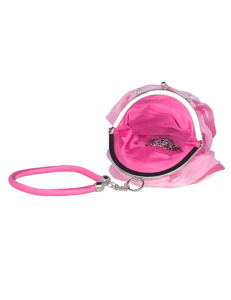 Grace Swirled Rosette Silk Evening Bag for Women Mssza
