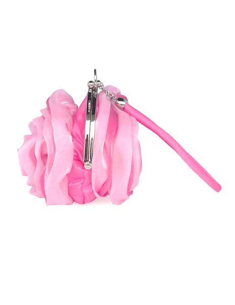 Grace Swirled Rosette Silk Evening Bag for Women Mssza
