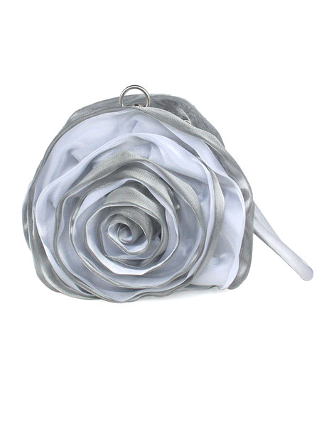 Grace Swirled Rosette Silk Evening Bag for Women Mssza