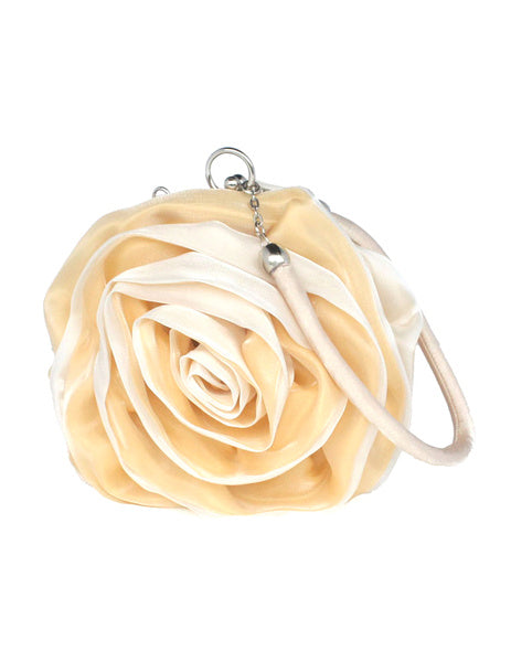 Grace Swirled Rosette Silk Evening Bag for Women Mssza