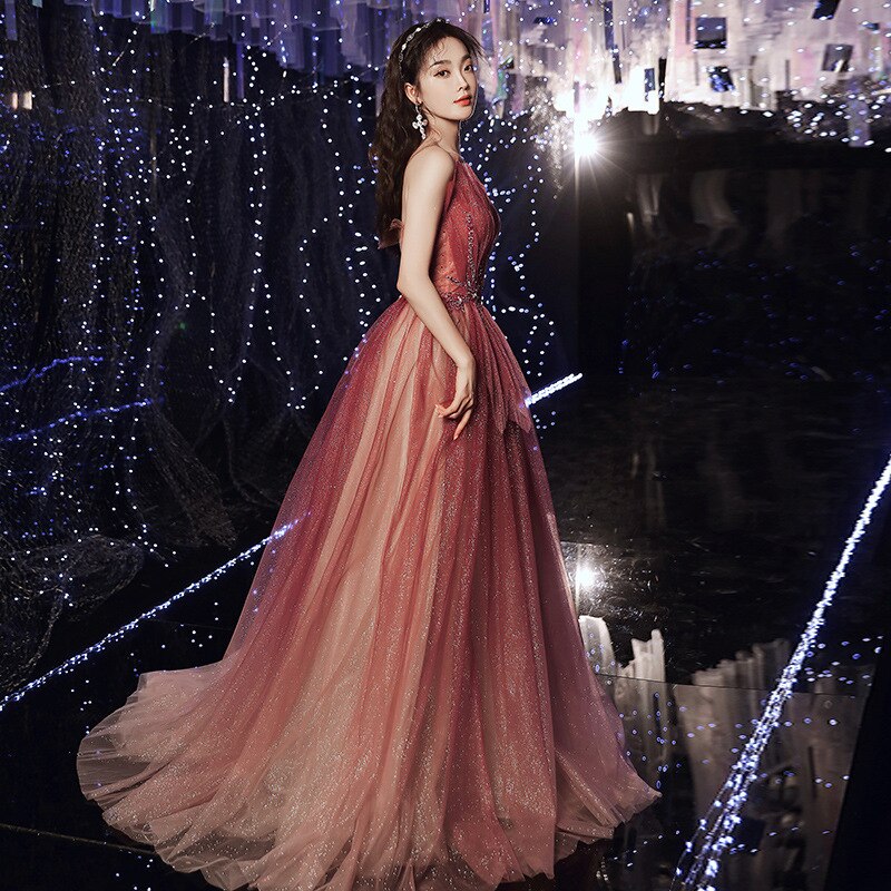 Gradient  Long Dress Sweetheart Prom Dresses Mssaz Desses