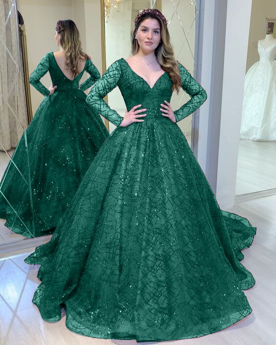 Green Shinny Wedding Party Dresses Mssaz Desses