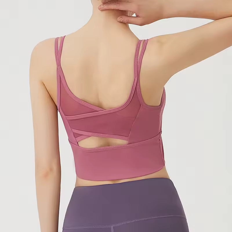 Gym Shockproof Mesh Sports Quick-drying Running Fitness Yoga Sports Bra Mssza